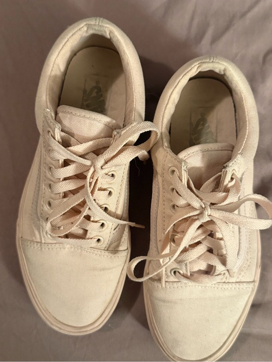 Vans Shoes - Vans Low-Top Canvas Sneakers - Light Cream